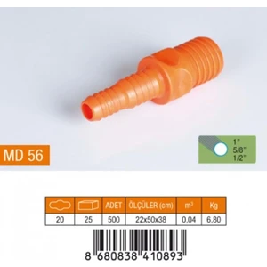 1"-5/8"-1/2" Redüksiyon Hortum Eki Plastik MD56