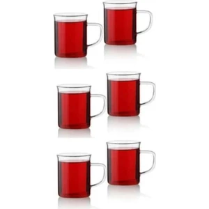 6'lı Isıya Dayanıklı Kulplu Çay Bardağı