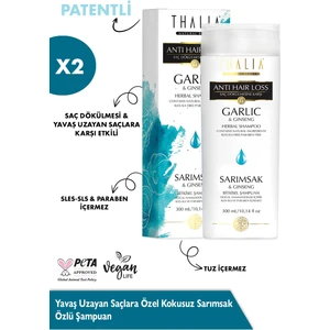 Yavaş Uzayan Saçlara Özel Kokusuz Sarımsak Özlü Şampuan Seti 2 x 300ml
