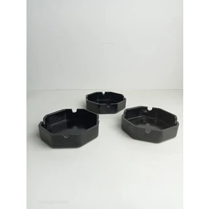 Melamin 10,2 cm 3'lü Siyah Küllük Set