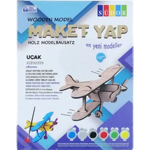 Ahşap Maket Uçak Boyama Seti 15X15X6 cm N:MD201