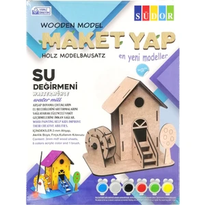 Ahşap Maket Su Değirmeni Boyama Seti 16X15X14 cm N:MD207