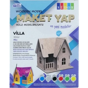 Ahşap Maket Villa Boyama Seti 14X11X12 cm N:MD204