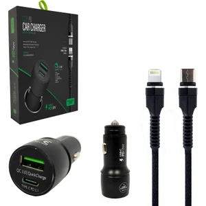 Telefon Araç Şarj Başlık USB Type-C To Apple iPhone Uyumlu PD18W  Cc-35