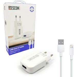 Telefon Şarj Aleti Set 1.1A Lıghtnıng Escom Gold ESC-410