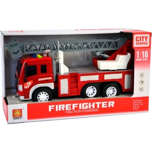 4i Oyuncak 1:16 Sesli Işıklı Itfaiye Aracı Merdivenli 30CM.