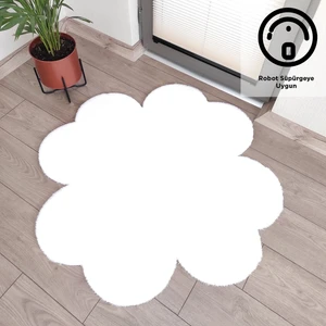 Lagom Life Yonca Peluş Halı  Dekoratif Lazer Kesim Peluş Halı Oda Halısı