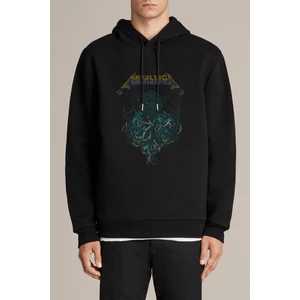 Metallica Ahtabot Rock Metal Müzik Baskılı Siyah Erkek Örme Kapşonlu Sweatshirt Uzun Kol