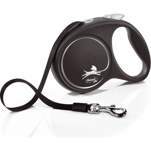 Black Design Şeritli Otomatik Gezdirme Tasması Gri-Siyah 5m Medium