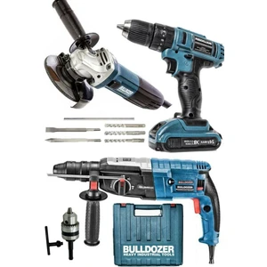 Makine Seti 24 V Setli Vidalama 3000 W Kırıcı Delici 1600 W Devir Ayarlı Avuç Taşlama