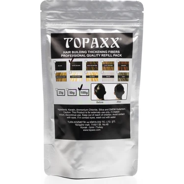 Topaxx 100 Gr Orta Kahve/Medium Brown Saç Fiber Topik