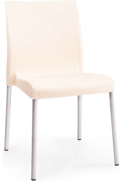 Yücel Plastik Zambak Alüminyum Ayaklı Sandalye Krem YCL0060