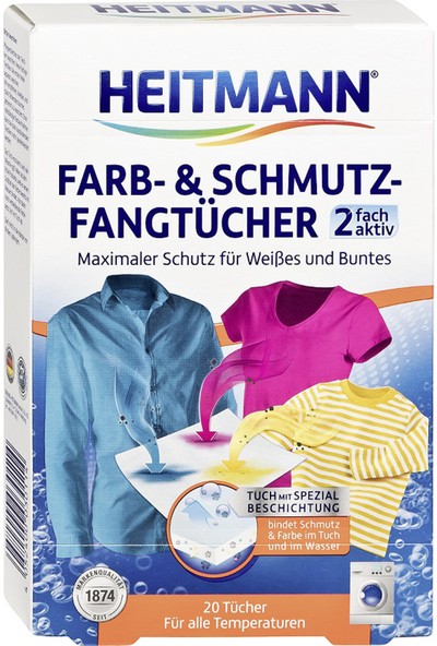 Heitmann Çamaşırlarda Renk Koruyucu Mendil 20'li kutu