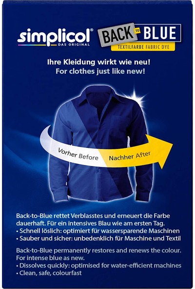 Heitmann Simplicol Toz Mavi Tekstil Kumaş Boyası ve Renk Tazeleme-Canlandırma Kot, Canvas, Keten, T-Shirt 400 gr