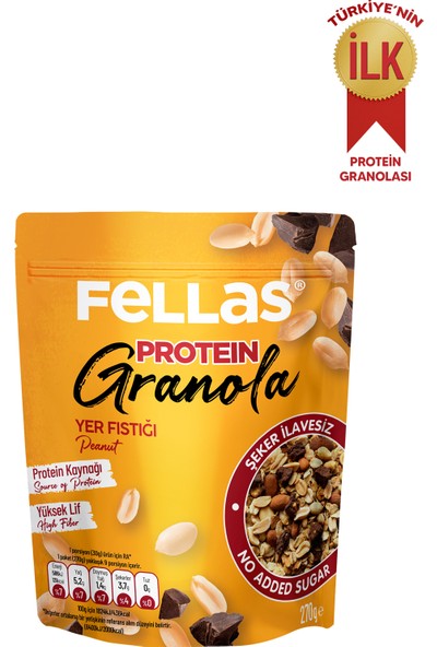 Fellas Granola - Yer Fıstığı & Protein Bar Parçacıklı 270 gr