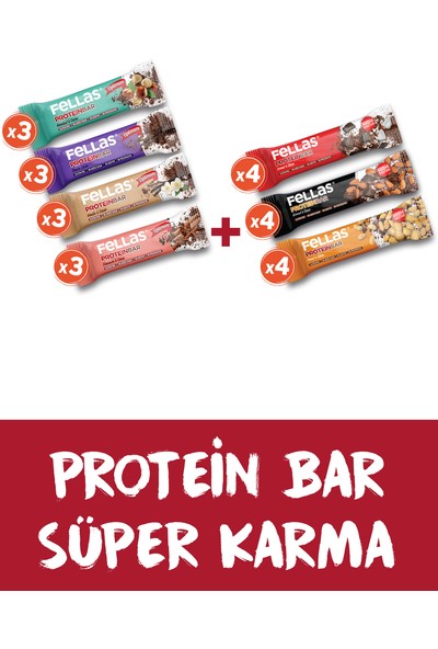 Fellas 24 Adet Protein Bar Süper Karma Kutu