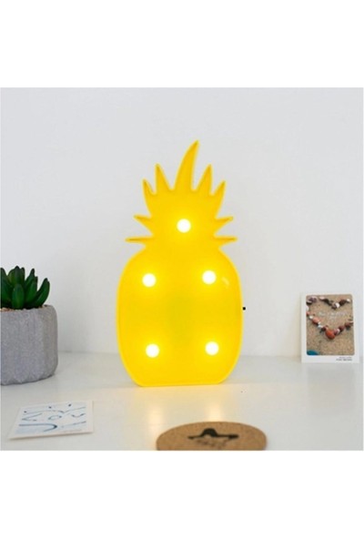 Picare 3D LED Işıklı Ananas Masa Duvar Gece Lambası Bebek Oda Lambası