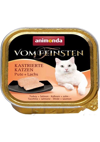 Vom Feinsten Hindi Somon Kısırlaştırılmış Kedi Konserve 6X100 gr