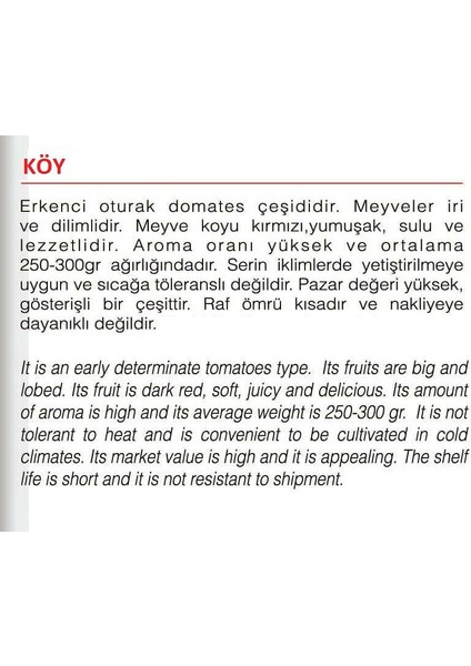 Ata Tohumu Yerli Doğal Köy Domatesi 100 Adet Tohum