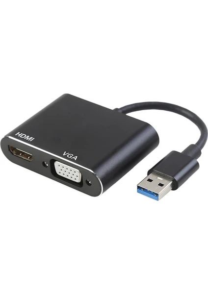 4769 USB 3.0 To Hdmı VGA 1080P Monitör Genişletici Çevirici Dönüştürücü Adaptör