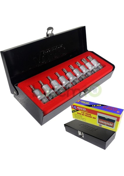 007-RC4410 9 Parça Torx Uçlu Lokma Seti Takımı Erkek 1/2