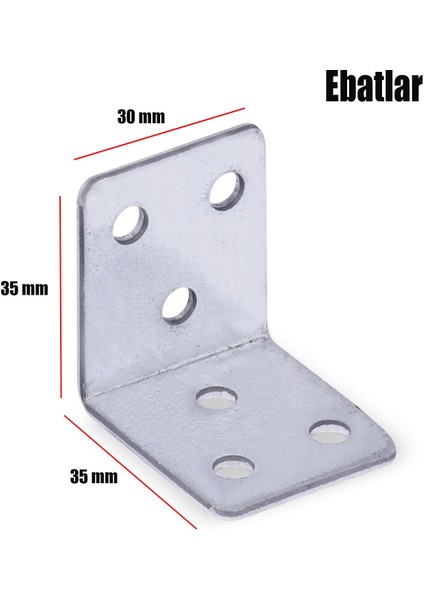 Mobilya Dolap Köşe Bağlantı Sabitleme L Demir Gönye 35X35X30 mm (5 Adet) fiyatları
