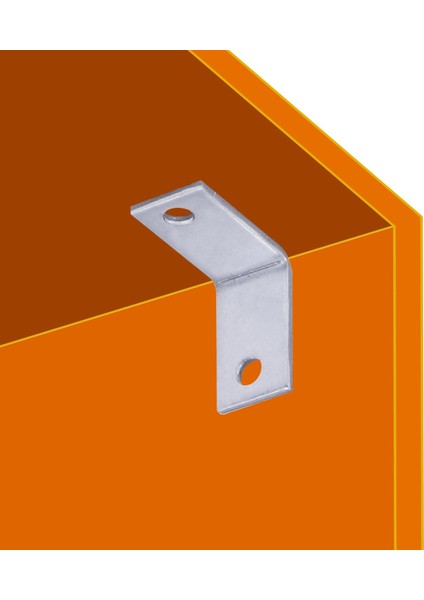 Mobilya Dolap Köşe Bağlantı Sabitleme L Demir Gönye 25X25X15 mm (5 Adet)
