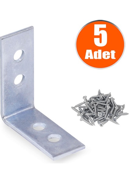 Mobilya Dolap Köşe Bağlantı Sabitleme L Demir Gönye 35X35X15 mm (5 Adet)