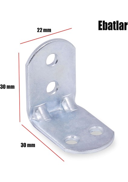 Mobilya Dolap Köşe Bağlantı Sabitleme L Demir Gönye 30X30X22 mm (5 Adet)