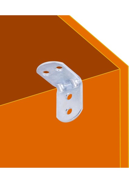 Mobilya Dolap Köşe Bağlantı Sabitleme L Demir Gönye 30X30X22 mm (5 Adet)