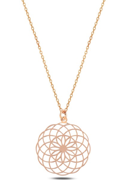 Rose Yaşam Çiçeği Model 4 Kadın Gümüş Kolye Gklysmccgm4-Ros