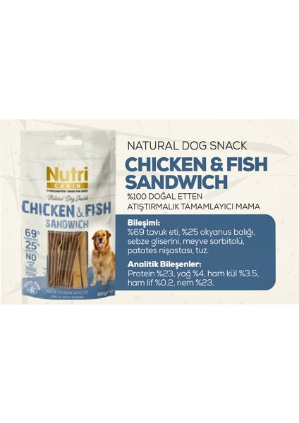 Tavuk&balık Etli Sandvic Tahılsız Nutri Canin 80GR Köpek Öd fiyatları