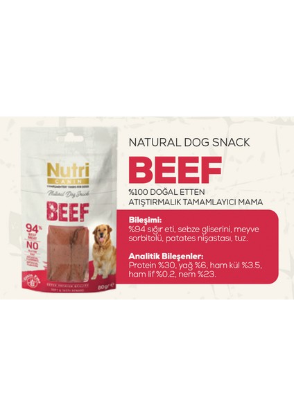Sığır Etli Tahılsız Nutri Canin 80GR Köpek Ödülü 14ADET