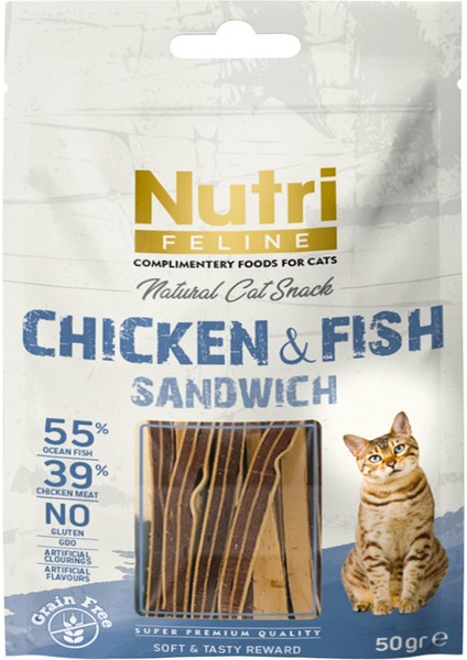 Nutri Feline Tavuk&balık Etli Sandvic Tahılsız Nutri Feline 50GR Kedi Öd?