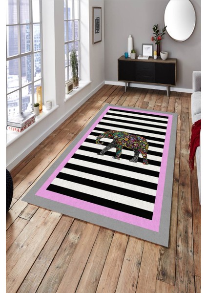 Cappio Antik Fil Desenli Halı (Pembe) (Makine'de Yıkanabilir)