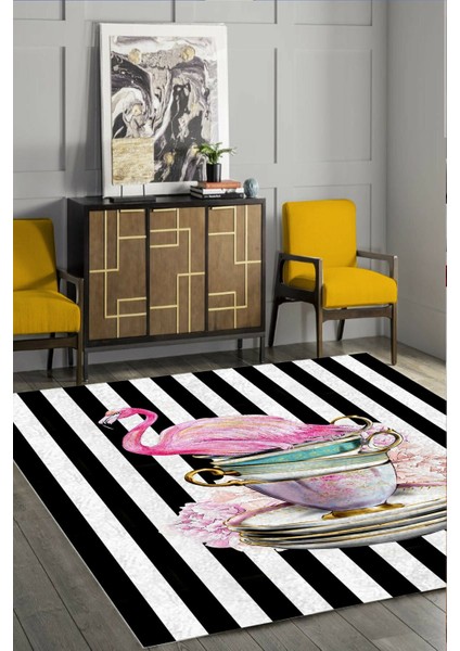 Cappio Flamingo Fincan Desenli Halı (Makine'de Yıkanabilir)