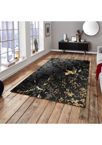 Cappio Mermer Desenli Gold Halı (Makine'de Yıkanabilir)