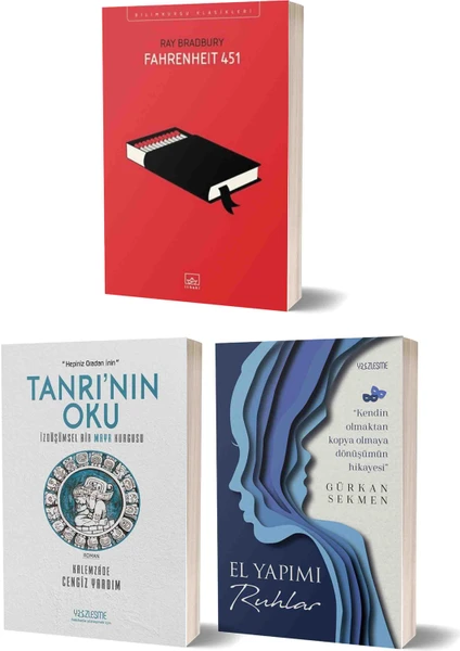 Yüzleşme Yayınları Fahrenheıt (Ray Bradbury)  & Tanrı'nın Oku (Kalemzade Cengiz) & El Yapımı Ruhlar (Gürkan Sekmen) 3 Kitap Set