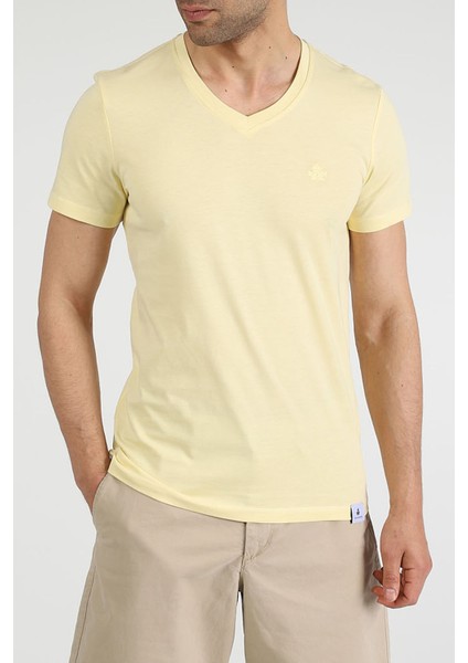 Erkek V Yaka T-Shirt Neo-Alpes Açık Sarı modelleri