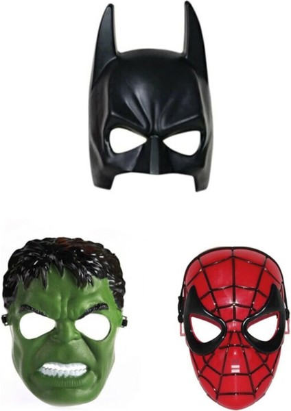 Luxury Shop 3'lü Maske Seti (Batman Maskesi , Hulk Maskesi , Spiderman Maskesi)