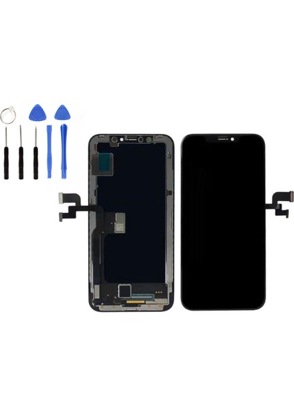 Telefon Kulübesi IPhone Xs LCD Ekran Dokunmatik + Tamir Seti Siyah