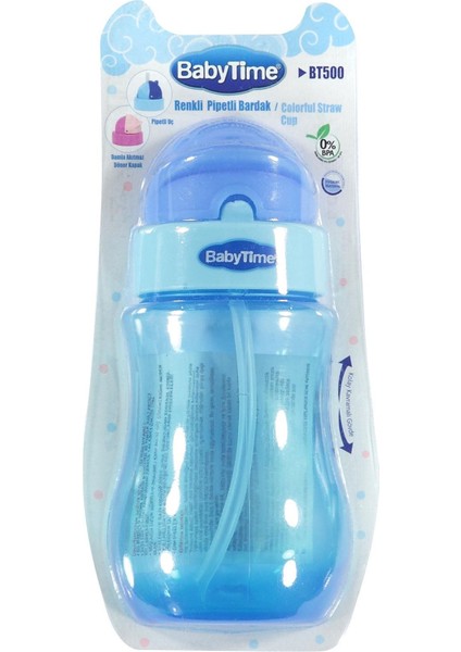 Babytime Renkli Pipetli Bardak 150 ml 9+ Ay