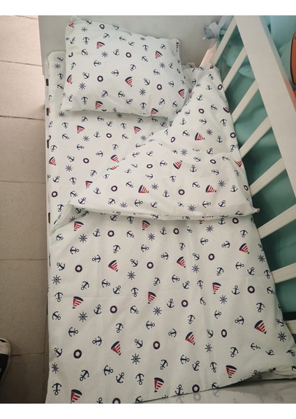 Pamuk Bebek/çocuk Yastık Çarşaf Yorgan Seti Denizci Desen fiyatları