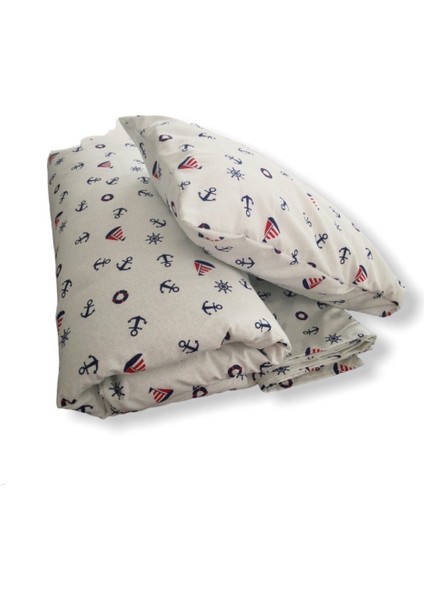 Pamuk Bebek/çocuk Yastık Çarşaf Yorgan Seti Denizci Desen indirimleri