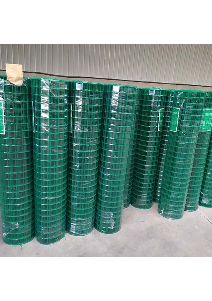 Pvc Kaplı 25 x 25 mm Göz Aralıklı 2 mm Kalınlıkta Kafes Teli-Kümesteli-Tavuk Teli-Çit TELİ-120 cm x 5 M