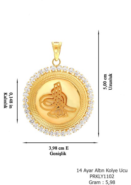 Prenses Pırlanta Kadın 14 Ayar Altın Yuvarlak Model Taşlı Osmanlı Tuğrası modelleri