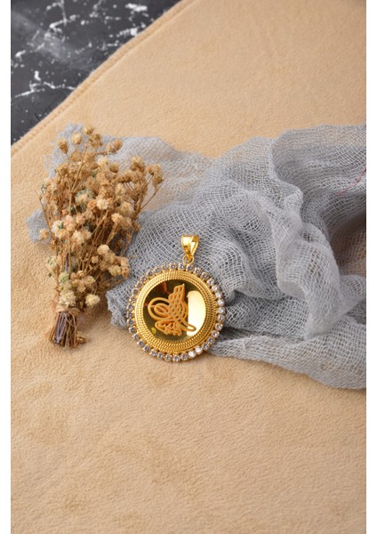 Prenses Pırlanta Kadın 14 Ayar Altın Yuvarlak Model Taşlı Osmanlı Tuğrası fırsatları