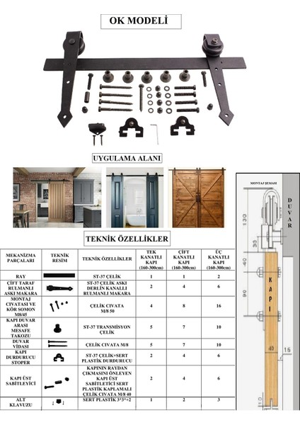 Ahır Kapısı Ok Modeli Sürgü Mekanizması