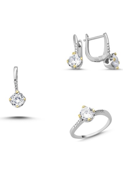 Zirkon Taşlı Çift Renk Set