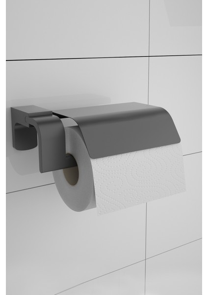 Neux Black Kapaklı Tuvalet Kağıtlığı